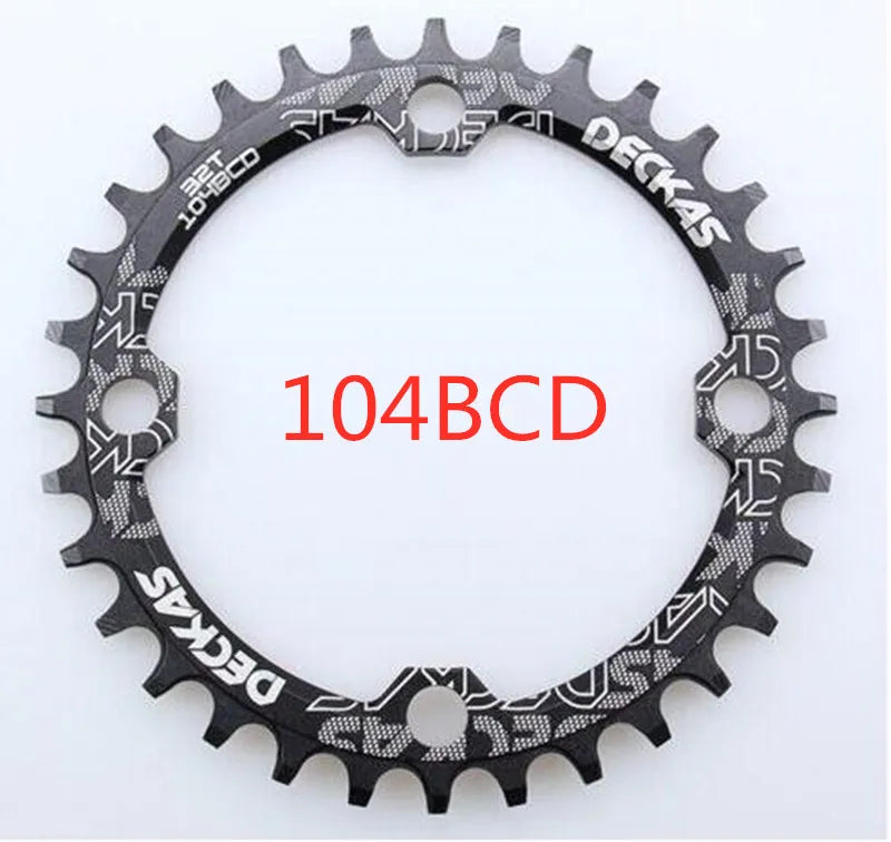 Deckas 104BCD Round Narrow Wide Chainring MTB Mountain bike bicycle 104BCD 32T 34T 36T 38T crankset Tooth plate Parts 104 BCD