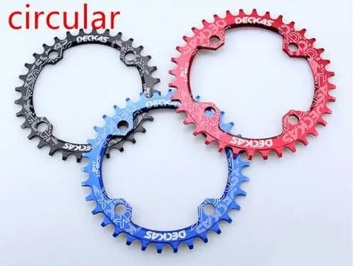 Deckas 104BCD Round Narrow Wide Chainring MTB Mountain bike bicycle 104BCD 32T 34T 36T 38T crankset Tooth plate Parts 104 BCD