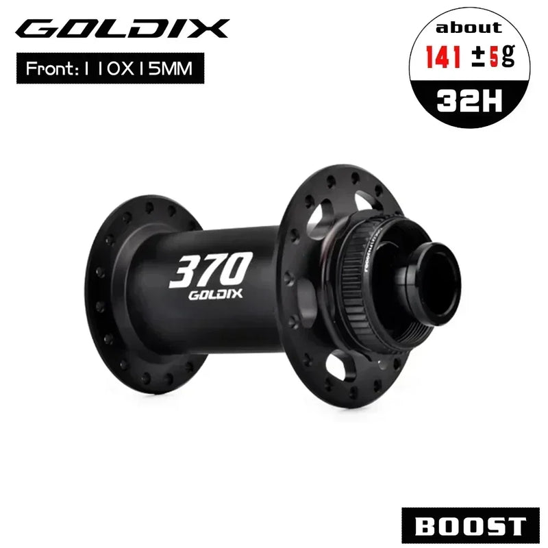 GOLDIX GDX370 32H Bicycle Hub Sealed Bearing Center Lock Disc Brake J-Bend 32 Holes Ratchet 36T BOOST MTB Hub for Shimano SRAM