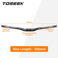 TOSEEK Grey Matte 3K Carbon Handlebar Bike MTB Flat Or Rise Handlebar Mountain Bicycle Parts For Stem Diameter 31.8mm