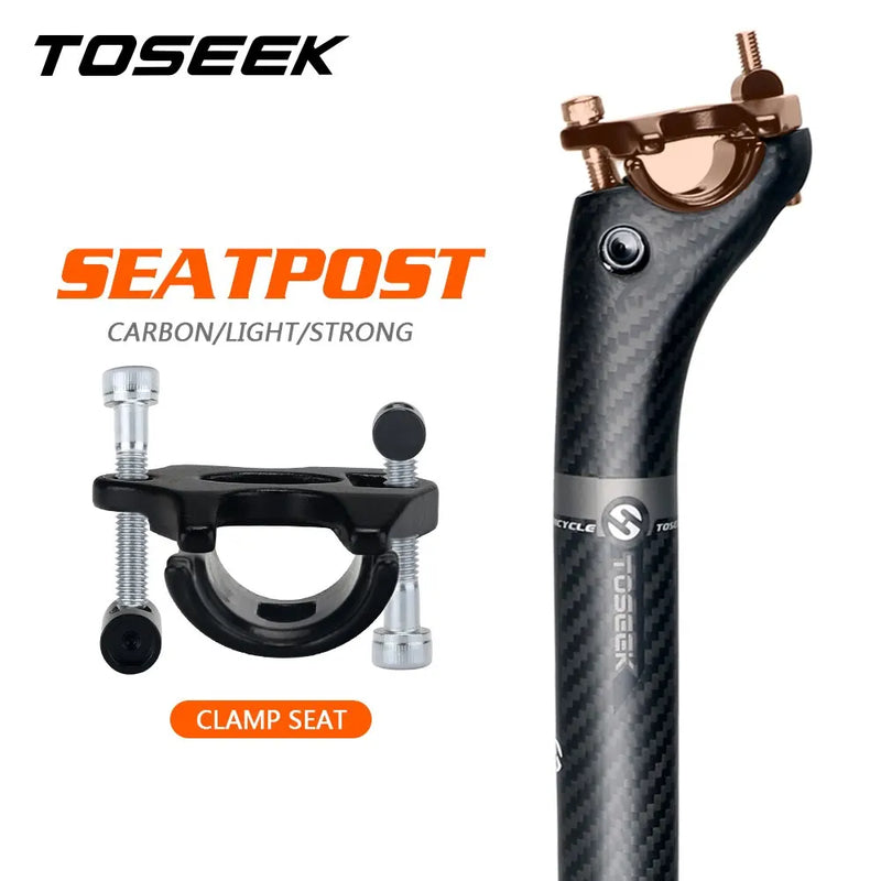 TOSEEK Seatpost Carbon 3K Weave Matt Offset 20mm Seat Post 27.2/31.6mm Length 350/400mm Bicycle SeatPost Parts MTB Carbon Canoe