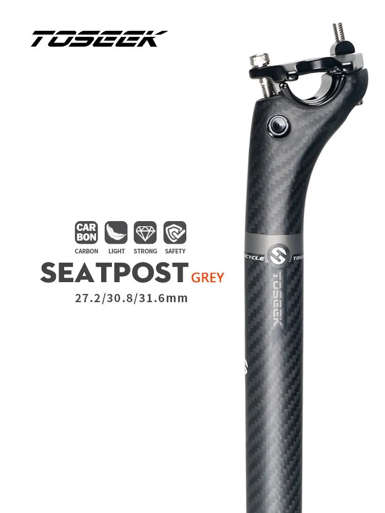 TOSEEK Seatpost Carbon 3K Weave Matt Offset 20mm Seat Post 27.2/31.6mm Length 350/400mm Bicycle SeatPost Parts MTB Carbon Canoe