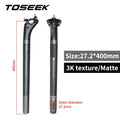 TOSEEK Seatpost Carbon 3K Weave Matt Offset 20mm Seat Post 27.2/31.6mm Length 350/400mm Bicycle SeatPost Parts MTB Carbon Canoe