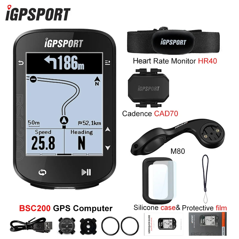 IGPSPORT BSC200 GPS Cycle bike Computer Wireless Speedometer Bicycle Digital ANT+ Route Navigation Stopwatch Cycling Odometer