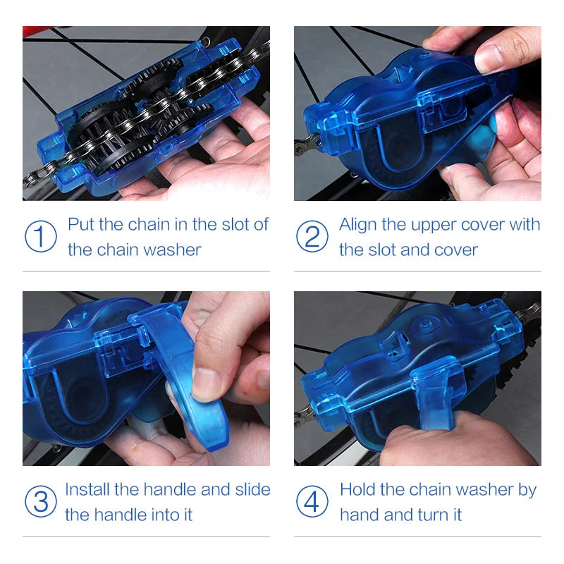 Bicycle Chain Cleaner Set Large Brush Box Mountain Bike Accessories Maintenance Tool Cleaning Chains Boxes