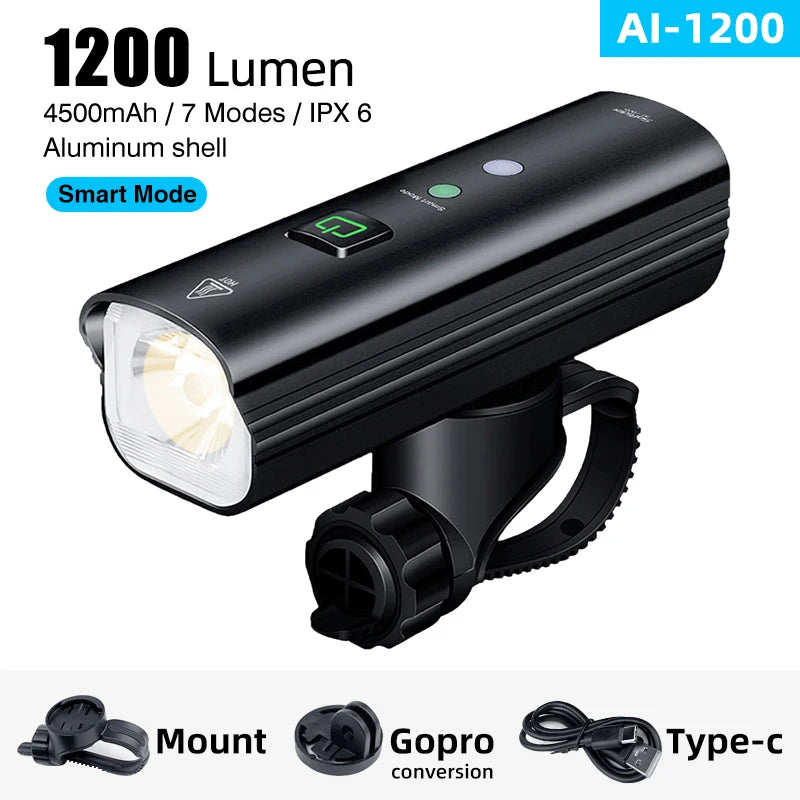 CYCLAMI SoRider Bicycle Bike Headlight BR 2000 AI 1200 Lumen High Brightness MTB Road Cycling Safety Aluminum Alloy Front Lamp