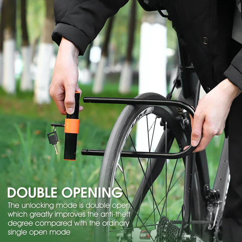 WEST BIKING Carbon Steel Bike U Lock Anti-Theft Secure MTB Road Bicycle Lock Motorcycle Scooter Cycling Accessories