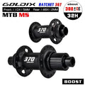 GOLDIX GDX370 32H Bicycle Hub Sealed Bearing Center Lock Disc Brake J-Bend 32 Holes Ratchet 36T BOOST MTB Hub for Shimano SRAM